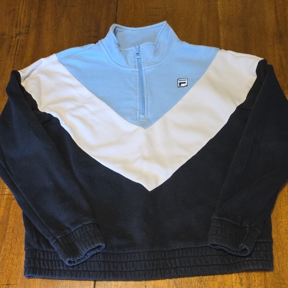 Fila Black and Light Blue Half-Zip Pullover - Picture 1 of 10